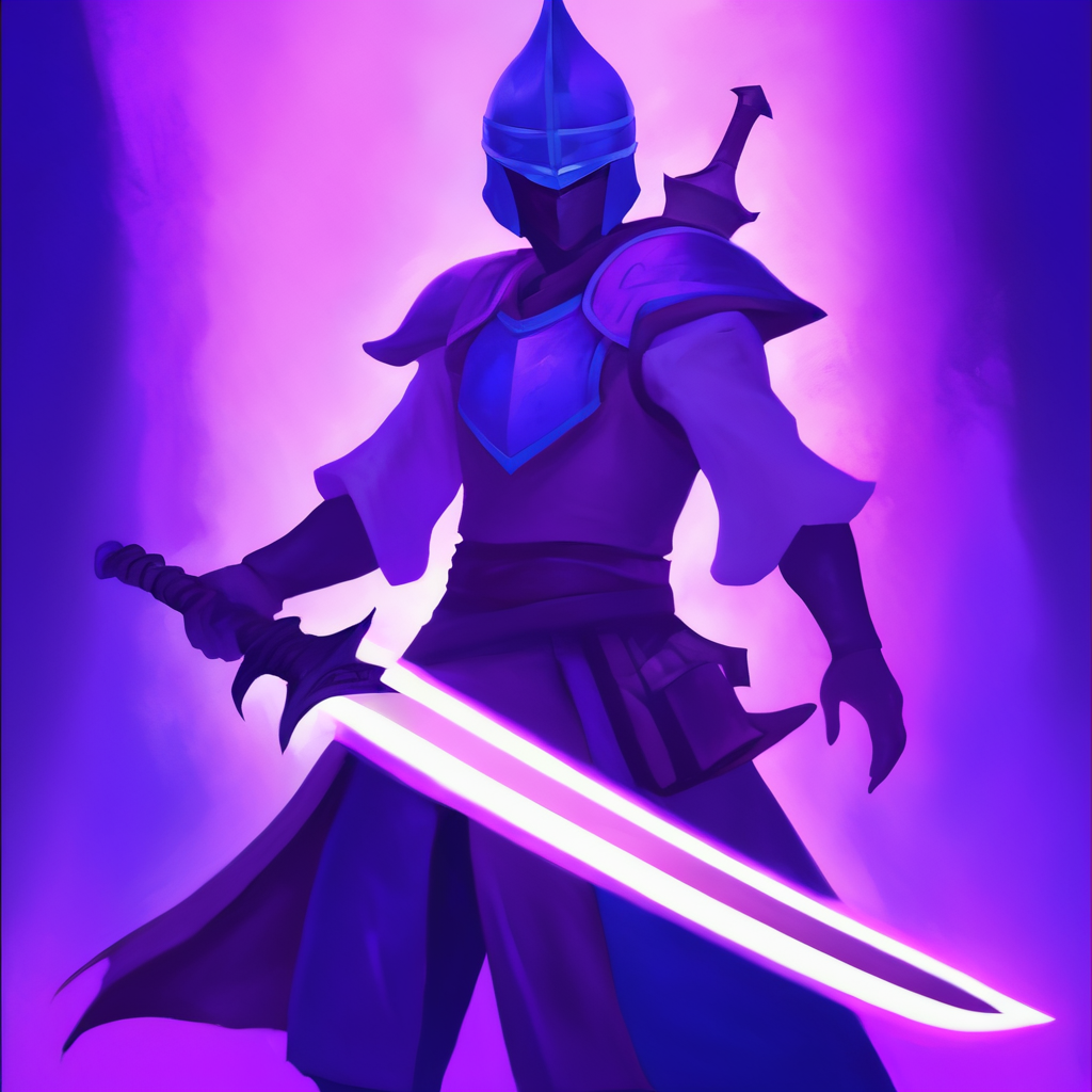 06069-4134317188-(((masterpiece))),(((best quality))),((ultra-detailed))，SkillIcon, a person holding a sword in a purple light with a blue and pu.png